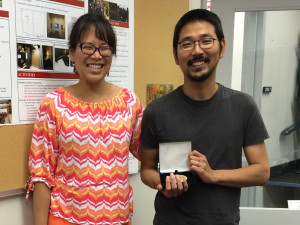 Dr. Wang and Joonhee Lee with Newman Medal