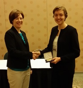 Dr. Michelle Vigeant presented the Newman Medal to Acadia Kocher at the ASA Providence conference